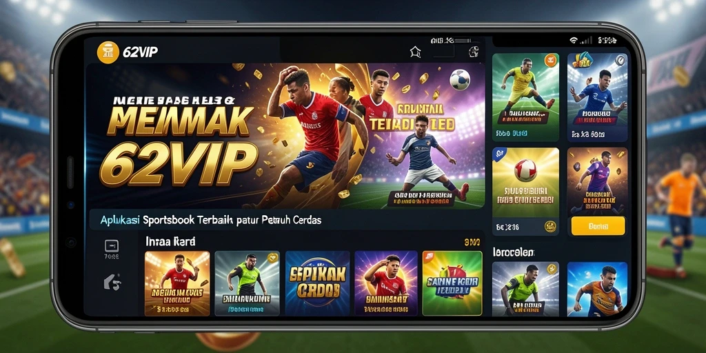 Screenshot 62VIP menampilkan tampilan antarmuka taruhan olahraga yang dinamis.