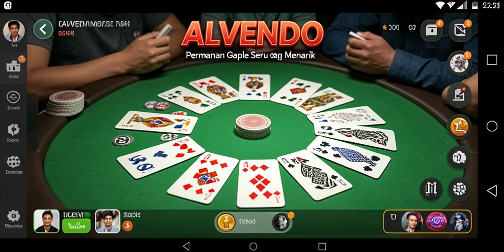 Tampilan gameplay seru permainan Gaple di ALVENDO.