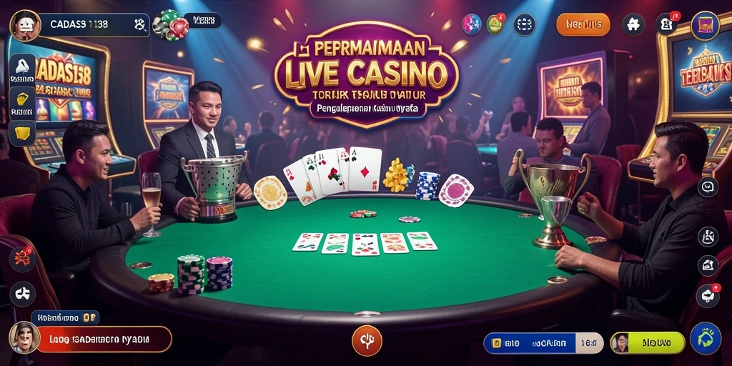 Screenshot CADAS138 menampilkan dealer langsung dan gameplay interaktif.