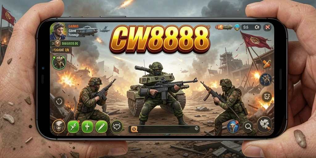 Screenshot dari gameplay menegangkan di CW8888, memperlihatkan pertempuran strategi yang intens.
