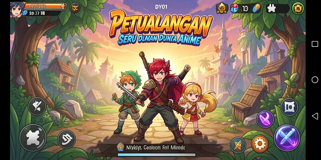 Tangkapan layar menunjukkan aksi seru dalam game Anime DY01.