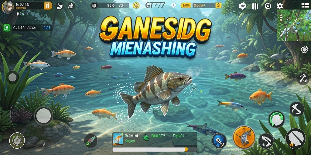 Tampilan gameplay GT777 yang realistis dan seru saat memancing.