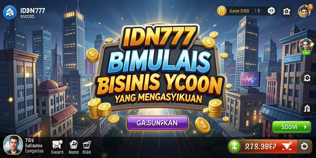 Screenshot gameplay IDN777 yang menampilkan keseruan membangun bisnis.