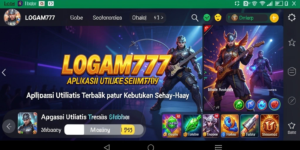 Tangkapan layar utama LOGAM777 menampilkan antarmuka aplikasinya yang intuitif dan fitur pengingat.