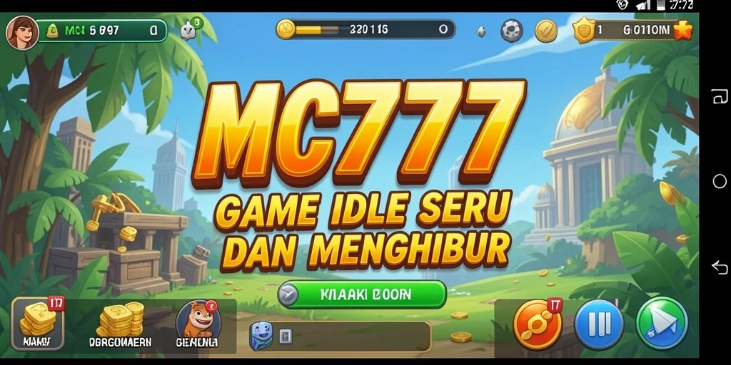 Tampilan gameplay MC777 dengan karakter yang lucu dan warna-warni.