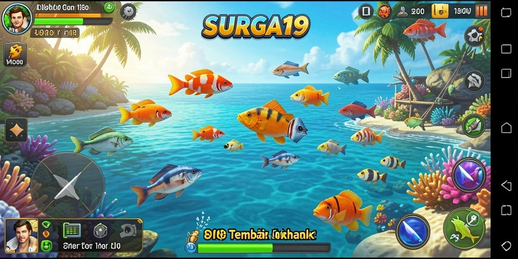 Tampilan gameplay seru dalam game Tembak Ikan SURGA19.
