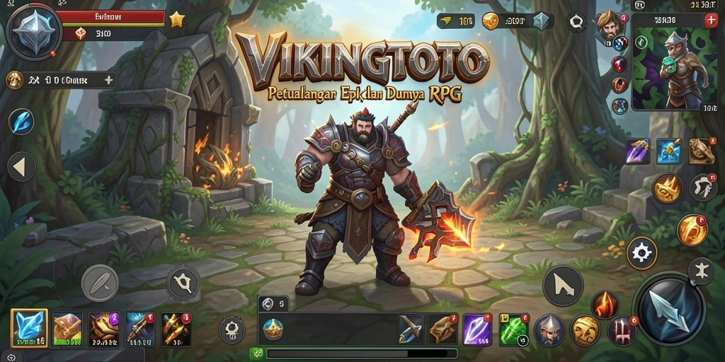 Tampilan gameplay VIKINGTOTO yang penuh aksi dan petualangan RPG.
